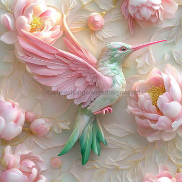 Hummingbird Sign, DCO-13218, Sign For Wreath, 10x10